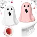 2 Pack Toilet Bolt Caps Decorative Toilet Bolt Screw Covers Ceramic Cute Bathroom Decor Fun Themed Gadgets Bathroom Replacement Parts (Pink, White,Ghost)