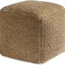 Anji Mountain Pouf Ottoman Foot Rest, Handmade Ottoman Pouf, Comfortable Foot Stool, Decorative Floor Seating for Living Room Decor, Bedroom & Home Dcor Accent - Mustard, 16"D x 16"W x 16"H