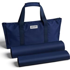 Empty Mahjong Bag, Blue Soft American Mahjong Bag with Two Wrappers (Case Only, Mahjong Tiles, Trays and Mah jong Racks/Pushers not Include)