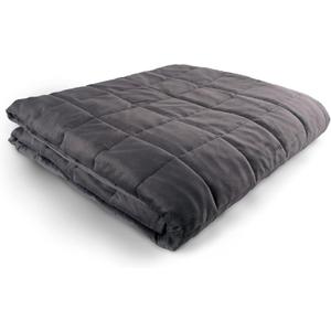 Weighted Blanket - 80" X 87" - 30-lbs - No Cover Required - Fits Queen/King Size Bed - Shareable for Two 150-200-lb Adults - Minky Grey - Premium Glass Beads - Calming Stimulation Sensory Relaxation