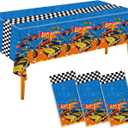 2 pack Racing Car Birthday Party Decorations Race Car Party Tablecloth Plastic Tablecloths Disposable Rectangular Watercolor Table Cover Kids Boys Birthday Decor 54 * 108inch, 54X108 Inches