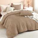Litanika California King Comforter Set Taupe, 3 Pieces Tufted Boho Farmhouse Bedding Comforter Sets, Lightweight Fluffy Comforter Bed Set All Season (104x96In Comforter & 2 Pillowcases)