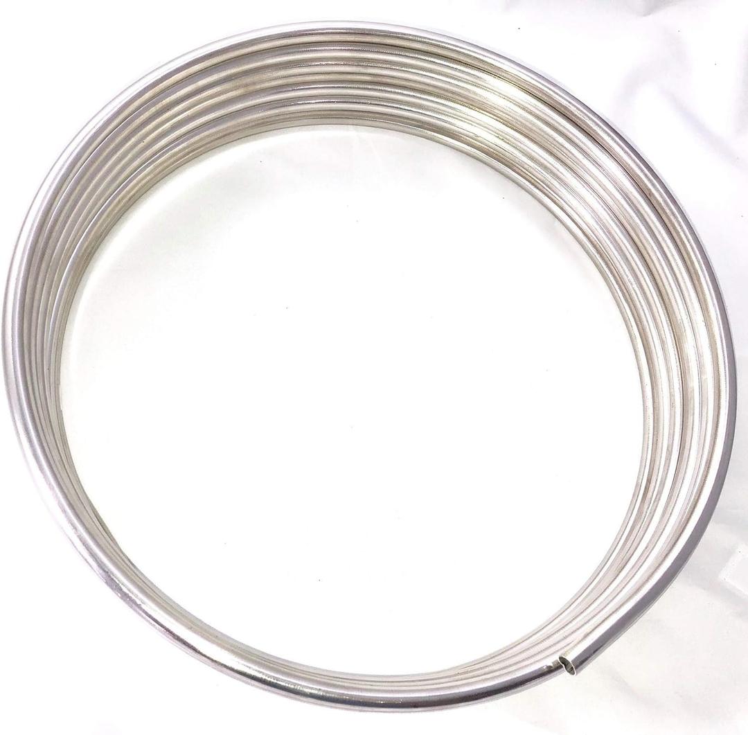 The Stop Shop 16 Ft of 3/8" Stainless Steel Fuel Line Tubing Coil, Grade 304
