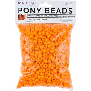 3 x Luxury Jewelry Craft 1k Kee's Orange Pony Beads - Mahitoi US Basics - 9mm