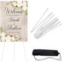 JEAWIWI 1PCS White Easel Stand for Wedding Sign Stand, 66 Inches Lightweight Adjustable Art Poster Board Stand for Display Wedding Welcome Sign, Metal Easel Stand for Painting with Portable Bag