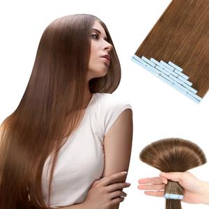 Tape in Human Hair Extensions, Remy Seamless, Light Brown(#6) Straight, Silky & Thick, 16 Inch, 20pcs 40g, Easy to Install, Real Human Hair (#6 Light Brown)