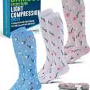 Doctor's Select Bamboo Viscose Light Compression Socks for Women & Men - 3 Pairs, 8-15 mmHg Compression Socks, Knee High (Large)