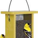 Finch Fare Recycled Plastic Thistle Mesh Bird Feeder for Wild Birds and Outdoor Décor, Dual-Sided Feeding & Removable Mesh Panels, 1.375 Quart Capacity, Yellow