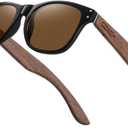 Black walnut | polarizing sunglasses for both men and women | 100% UVA/UV protection | polycarbonate material frame (Brown)