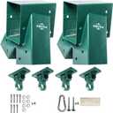 ABUSA Heavy Duty Swing Sets Brackets Including 2 Green A-Frame Swing Set Brackets and 4 Swing Hangers for Playground Equipment Mounting Parts Hardware Included (Light Green), 5.5" X 3.5" , 3.5" X 3.5"