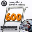 4 Step Heavy Duty 316 Stainless Steel Boat Ladder | Telescoping Folding Rear Entry Dock Swim Deck Ladder with Handrails & Extra Wide Steps, 600lbs Capacity Marine Grade