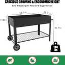aboxoo 49" L*25" W*31" H Planter Raised Beds with Legs,Outdoor Metal Planter Box on Wheels,Elevated Garden Bed for Vegetables Flower Herb Patio
