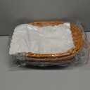 Rattan Bread Baskets, 2 Pack, Oval Woven Baskets with Acrylic Lids, 15.75 x 11.81 inches, Stainless Steel Tongs, Lace Doilies, for Bread, Fruit, Food Display