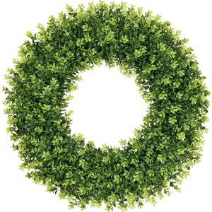 32 Inch Extra Large Boxwood Wreath Spring Summer Green Door Wreath | Artificial Wreaths for Front Door Farmhouse Wedding Window Hanging Wall All Year Round Indoor Outdoor St Patrick's Day Decor