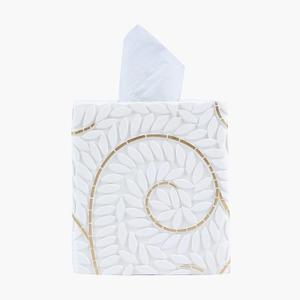 Hymmah Modern Square Tissue Box Cover Holder,Bathroom Accessories Decor Unique Design Tissue Box Cover for Bathroom Vanity Counter Tops Also Great for Bedrooms and Living Rooms
