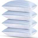 Cooling Pillows Standard Size Set of 4, Hotel Collection Bed Pillow for Sleeping Pillows 4 Pack for Back, Stomach or Side Sleepers, Soft and Supportive Washable Pillows for Bedroom (Blue)