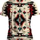 Funny Aztec Graphic T-Shirt Novelty Short Sleeve Crewneck Shirt (S)