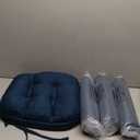 Shinnwa Dining Chair Cushions Set of 4, Dual-Layer Memory Foam Kitchen Chair Cushions, Patented Design Seat Pads with Ties, 16.5 x 16.5 x 3.5in, 4 Pack, Navy Blue