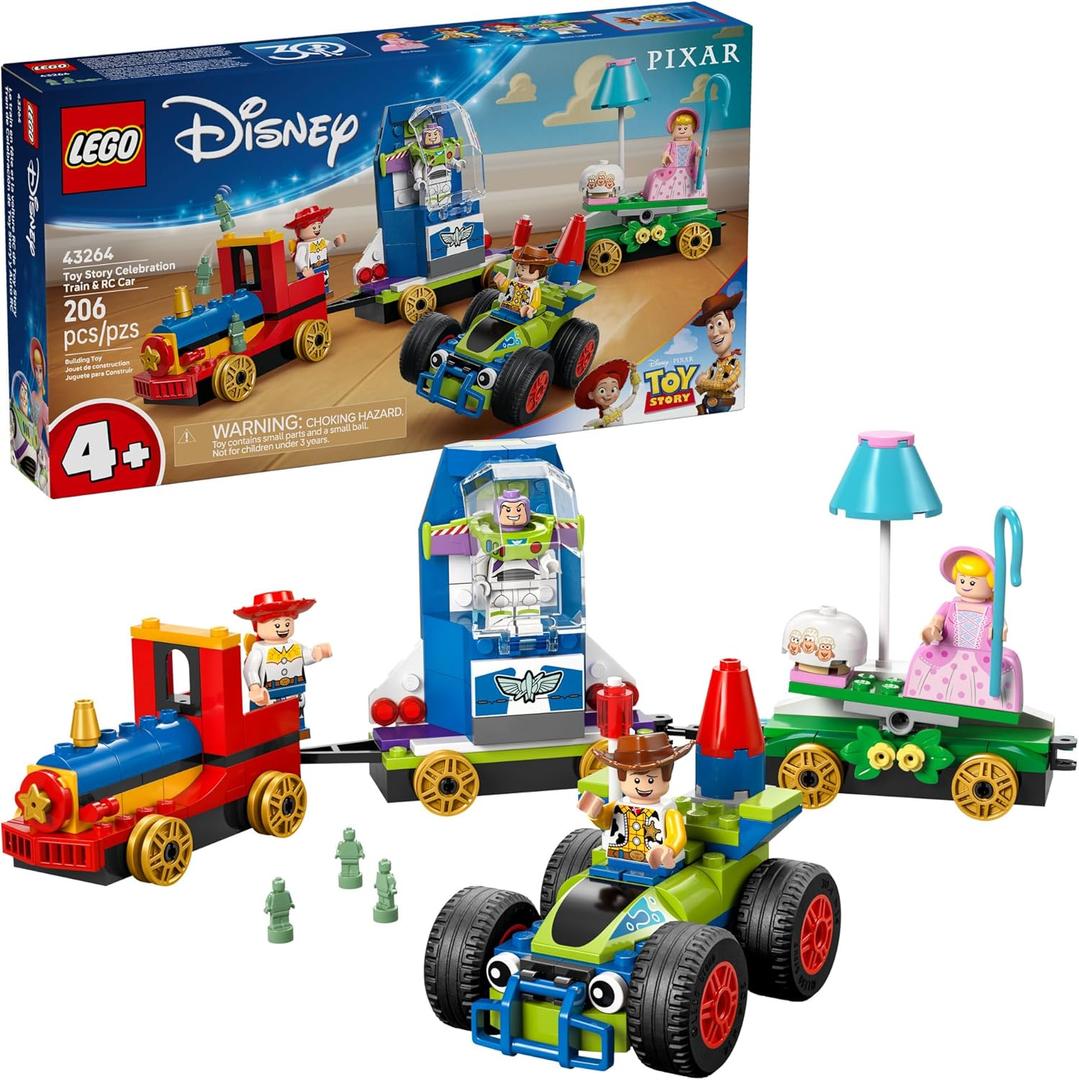LEGO Disney and Pixars Toy Story Celebration Train & RC Car Toddler Toy - Sensory and Pretend Play Building Set for Preschool Boys and Girls, Ages 4+ - Disney Gift Idea for Birthdays - 43264
