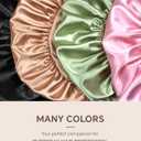 Silk Bonnet for Sleeping Women Double Layer Hyaluronic Acid Satin Bonnet with Adjustable Tie Band Sleep Cap for Curly Hair (Sage)