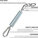 2 x Porch Swing Spring with Safety Steel Wire, 650 LB Capacity Stainless Steel Heavy Duty Hammock Chair Hanging Kit Include Spring, Carabiners,for Porch Swing, Hammock, Swing Chair. (2)