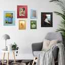 4x6 Picture Frame with Mat for 3.5x5, Wavy Edge Wooden Real Glass Photo Frame for Tabletop and Wall Hanging, Green, 1 Pack