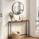 VASAGLE BARNET Collection - Console Table, Thin Narrow Entryway Doorway Table, One Piece Top, for Hallway Bedroom, Steel Frame, Modern, 1 Tier, Rustic Brown and Ink Black ULNT035KD01S