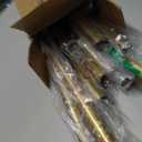 Mayrhyme Warm Gold Wrap Around Curtain Rod, 1 Inch Diameter, 28 to 120 Inch, Adjustable Blackout Curtain Rod with Zinc Alloy Double-deck Finials and Aluminum Center Brackets