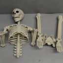 36" Skeleton Halloween Decorations, 3FT Realistic Full Body Movable Posable Joints Skeleton, Creepy Halloween Plastic Skeleton for Graveyard Decorations, Haunted House Props Indoor/Outdoor Decor