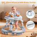 Baby Walker with Wheels -Toddler Walker for Baby Girl 6-12 Months, Foldable & Adjustable Activity Center with Foot mat, Toddler Walker for Babies 12-18 Months