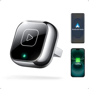 Wireless Carplay & Android Auto Adapter, Metal Design Mini & Stable 2-in-1 Dongle, Convert Vehicle's Wired CarPlay/Android Auto to Wireless, for iOS 10+/Android 11+ & Cars from 2016