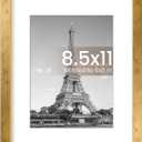 upsimples 8.5 By 11 Picture Frame, Display Pictures 6x8 with Mat or 8.5 x 11 Without, Wall Hanging Photo Frames, Bronze, 1 Pack