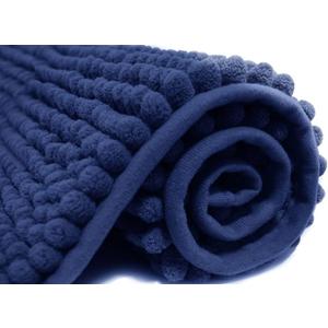 Bathroom Rug Non Slip, Super Absorbent Bathroom Runner, Extra Soft Bath Mat and Quick Dry Chenille Bath Rugs Carpet for Tub, Shower, Bath Room, Bedroom, Kitchen, Sink (16x47, Blue)