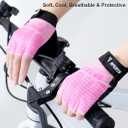 Girls Fingerless Bike Gloves, Sport Gloves for 4-10 Year Girls Monkey Bars Rock Climbing Cycling Biking Fishing (Green)