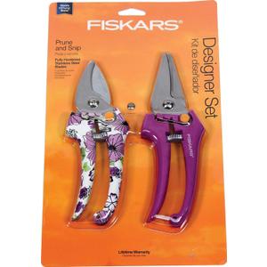 Fiskars Bypass Pruner and Snip Designer Set 2 piece