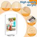 Marspark 15 Pcs 2x3inch Acrylic Photo Frame with Base Acrylic Photo Display Mini Picture Frames Double Sided Desktop Display Vertically for Film Mini Picture Ornaments(Clear,Square)