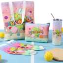 Geiserailie 4 Pcs Dinkball Gifts for Women Include 20 oz Stainless Steel Tumbler with Lid and Straw Cosmetic Bag Novelty Crew Socks Tote Bag for Women Birthday Mothers Day Dinkball Lovers