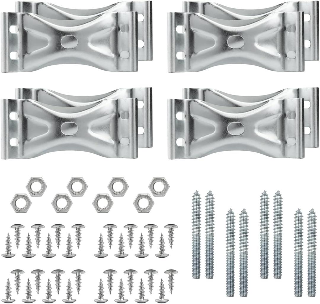 POWERTEC Kerf Mount Corner Bracket 8PK w/Mounting Hardware, Corner Braces for Coffee Table/Desk Legs/Dining Table/Bench Legs (71427-P2)