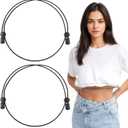 7 x Mabor 2 Pcs Shirt Tuck Band Women, Adjustable Crop Band for Tucking Shirts Belly Leaking Elastic Bands to Change The Style of Your Top Shirt Stays Belt for Women