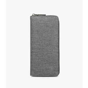 WOOLALA Mens Wallet Waterproof Canvas Zipper Arrounded Large Capacity Accordion Folded Cash Cards Phone Holder Long Wallet