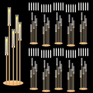 10 Pack Gold Candelabras Centerpieces for Tables, 42" 5 Arm Candle Holders
10 centerpieces with 50 LED candles; gold finish; stable metal base; ideal for weddings parties