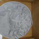 dressfan Fascinator Hats for Women,Linen Vintage Feather Headwear for Derby/Church/Wedding/Cocktail/Tea Party (White, M)