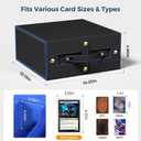 Budding Joy Card Deck Box for MTG with Small Case, 1800+ Commander Trading Card Storage Box with Portable Handle, Magnetic Deck Case Fits for Top Loader TCG, PTCG, Sports, Magic Cards, Black Blue (3 Rows)