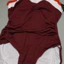 Aidonger Women's Ribbed One Piece Swimsuits Color Block Tummy Control Bathing Suit Slimming 1 Piece Swimwear, Large