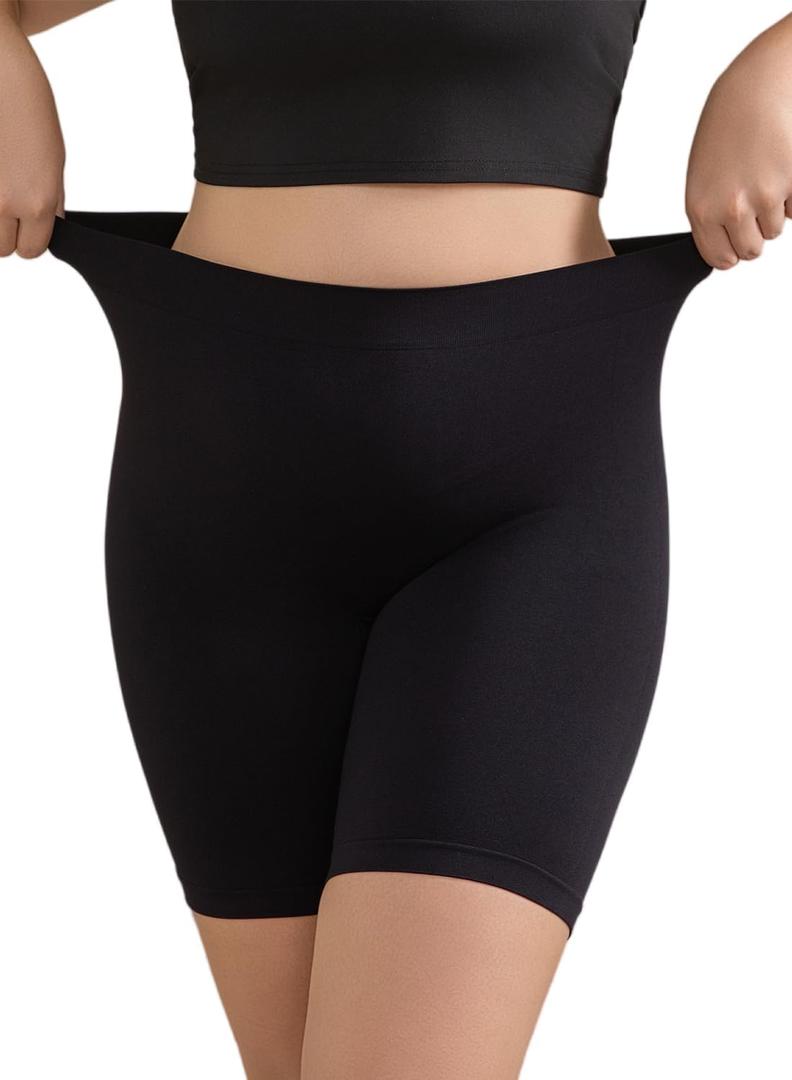 Shapewear Shorts for Women Tummy Control Mid Waist Body Shaper Thigh Slimmer Panties Girdle Shorts Under Dress (4X-Large, Black)