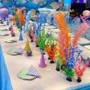 Outus 18 Pcs Under The Sea Party Decorations Ocean Theme Birthday Party Decorations 4" 12" 14" Artificial Fake Seaweed Plants Table Centerpiece for Summer Underwater Fish Tank Lifelike Decor