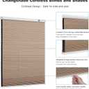Changshade Cordless Cellular Shades, Blackout Honeycomb Shades for Windows, Pull Down Pleated Blinds, Easy to Install for Indoor Windows and French Doors,33" W x 48" H, Light Brown