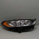 FIONE for Ford Fusion Headlight Assembly 2013 2014 2015 2016 Halogen Projector Headlamp Replacement Black Housing Clear Lens Head Light Chrome Front Lamp Right Passenger Side RH DS7Z13008A