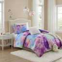 Intelligent Design Twin Comforter Set, Watercolor Twin Bedding Sets, Tie Dye Comforter Set for Teen Girl & Boys, 3 Pieces Cassiopeia Comforter, Sham, Throw Pillow Twin/Twin XL Lavender