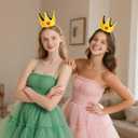 CAVETEE Glitter Headband for Women, Sparkly Princess Headband Hair Accessory for Girls Birthday & Party (Gold+red Heart)